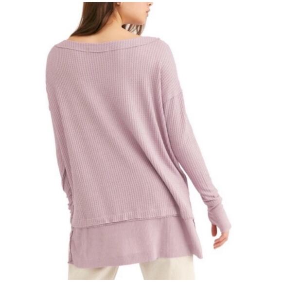 We the Free|Free People North Shore Oversized Thermal Waffle Knit Tunic Top XS - Picture 2 of 13